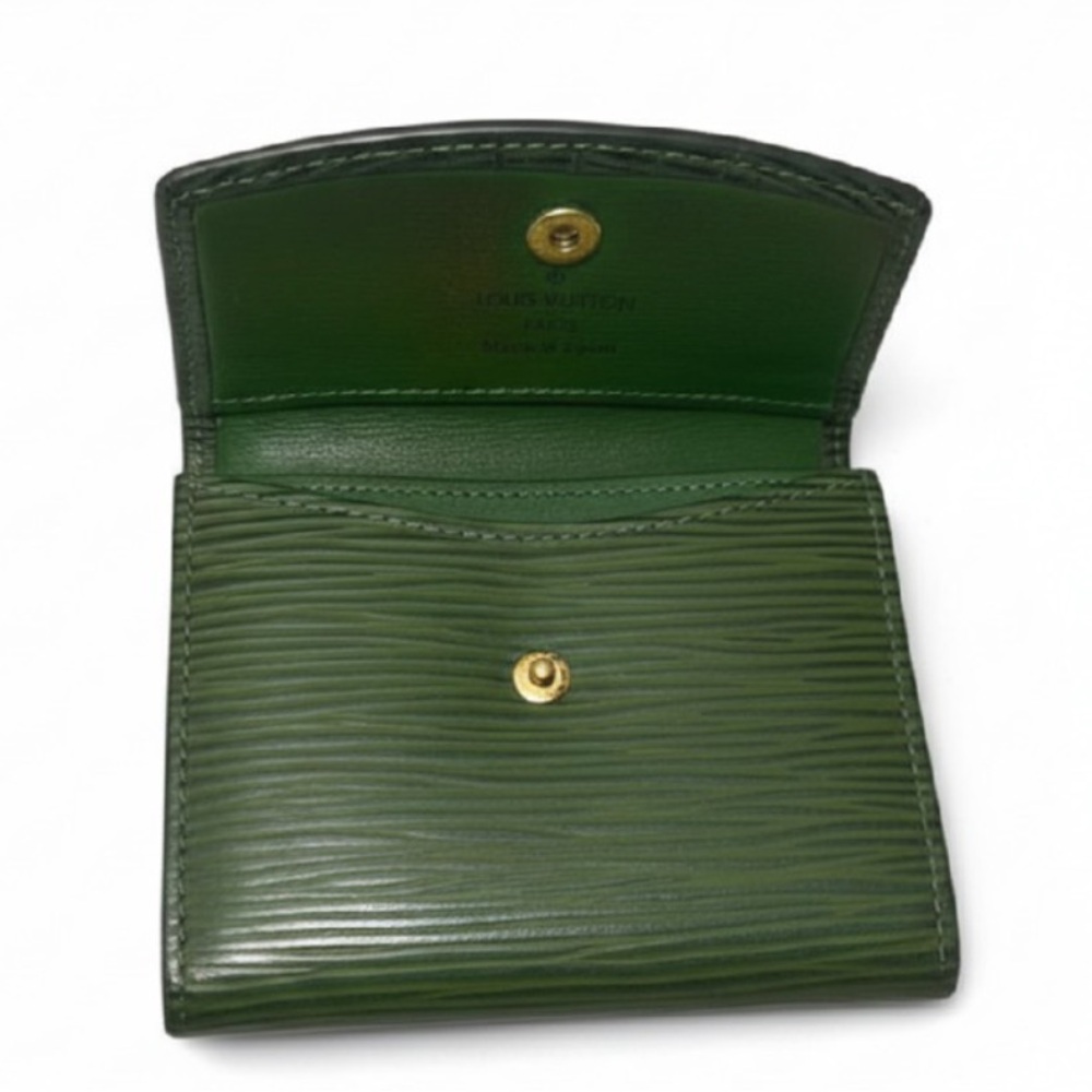 Louis Vuitton Epi Green Coin Purse Wallet Snap Card Holder Vintage LV - Picture 4 of 5
